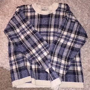 Vintage plaid crew neck sweater